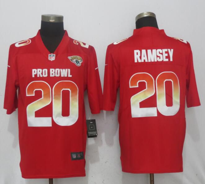 Men Jacksonville Jaguars #20 Ramsey Red New Nike Royal 2018 Pro Bowl Limited NFL Jerseys